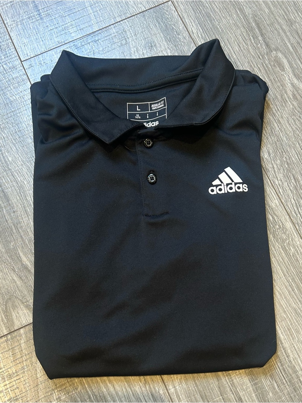 adidas Black Polo Shirt with White Logo
